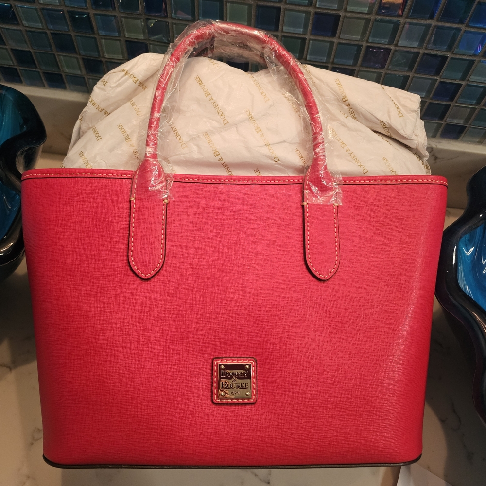 Dooney & Bourke Saffano Brielle Red Leather Tote Bag